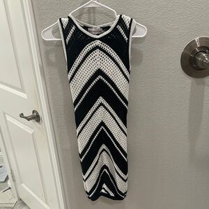 Black and White Chevron Knit Dress